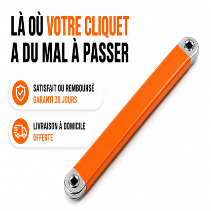 DeepReach™ – Rallonge de cliquet orange sur fond blanc, satisfait ou remboursé garanti 30 jours, livraison à domicile offerte